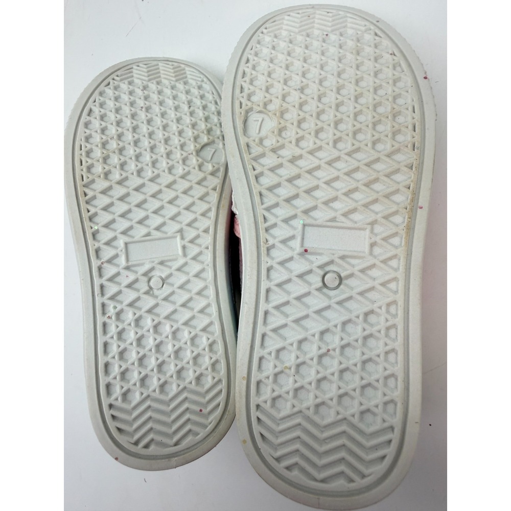Unbranded Pink Rainbow Glitter Slip On Sneakers Toddler Sparkly | Girl's Size 7 - Picture 8 of 8